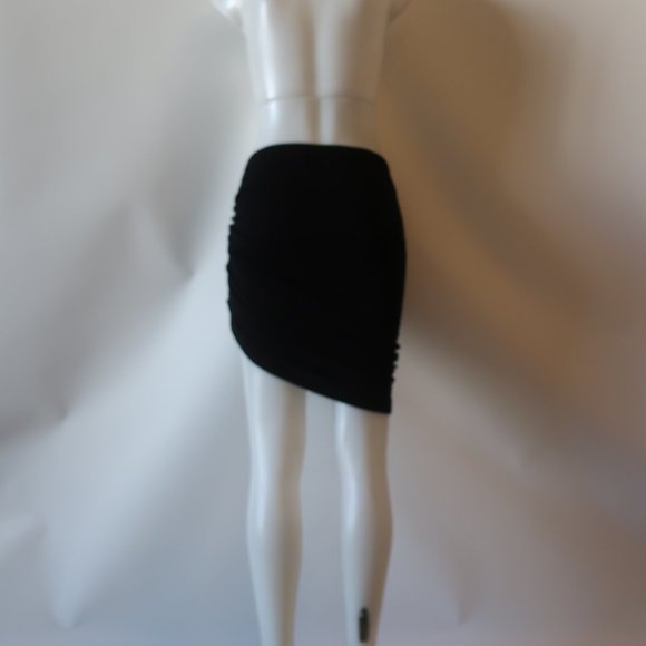 WOMENS SPLENDID BLACK MINI SKIRT RUCHED SIDE TIE SKIRT L * COLOR: BLACK SIZE: LA - Picture 9 of 10